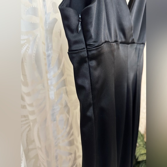 Bebe Vintage Black Satin Pencil Skirt Dress - Picture 9 of 11